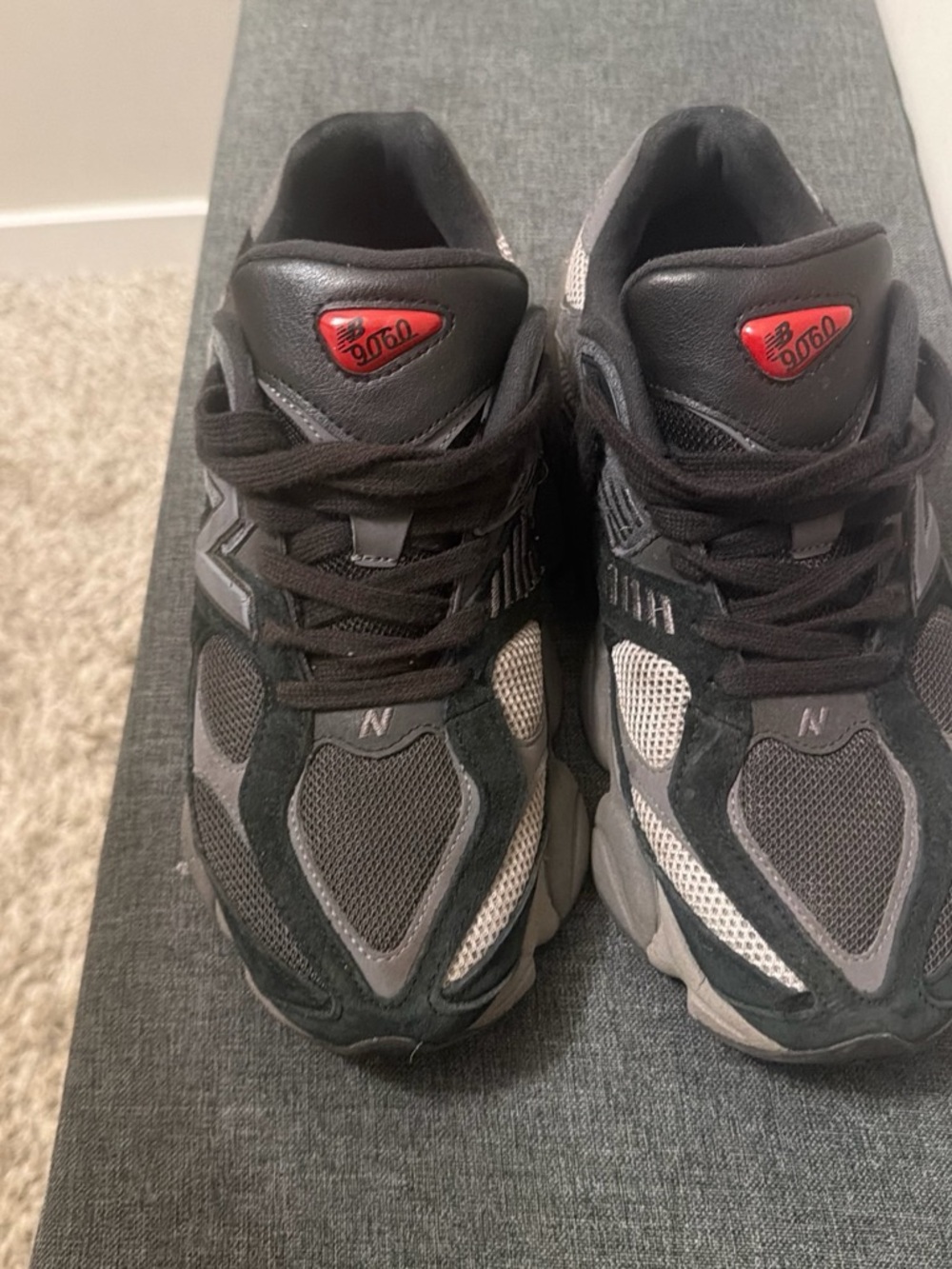 New Balance Men's Black, Gray and Red Accent Sneakers
